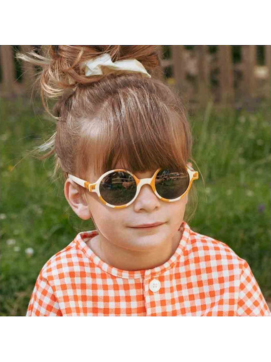 KiETLA Rozz Unbreakable Round Kids Sunglasses Beige for 4-6 Years