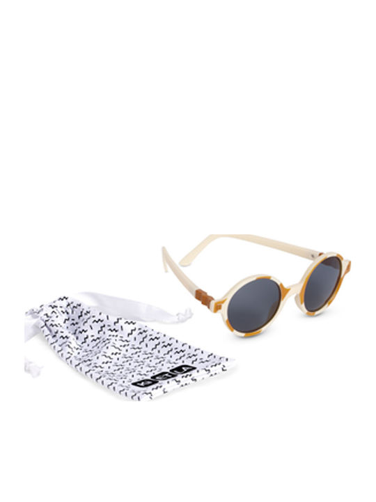 KiETLA Rozz Unbreakable Round Kids Sunglasses Beige for 4-6 Years