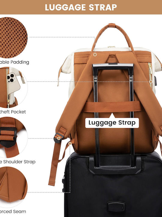Lovevook Wasserdicht Tasche Rucksack für Laptop 15.6" beige/brown WB1577