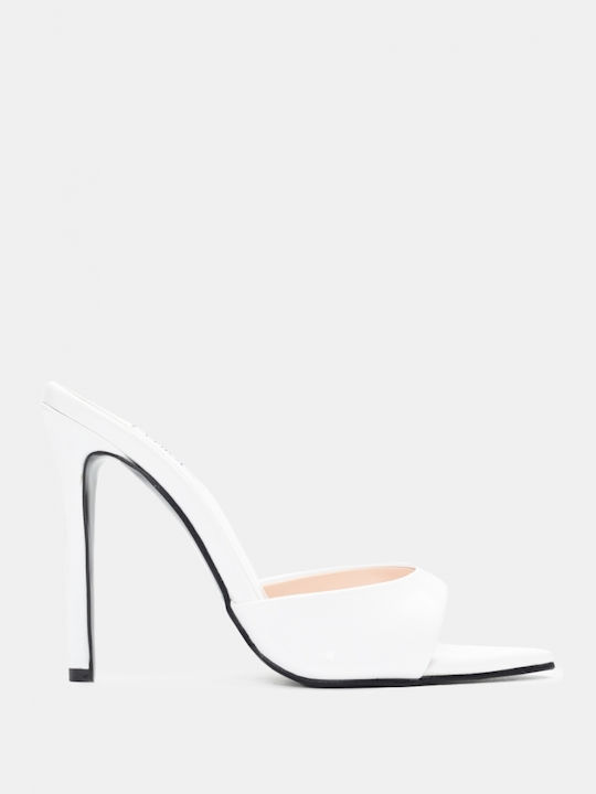 Luigi Heel Mules White