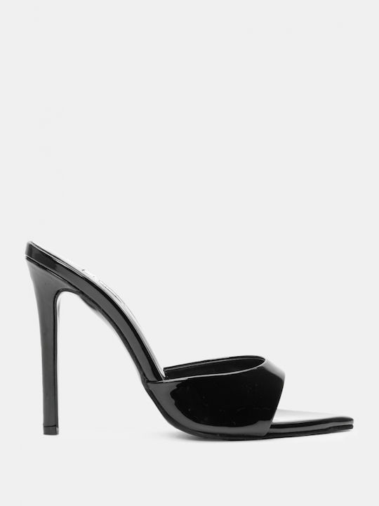 Luigi Heel Mules Black