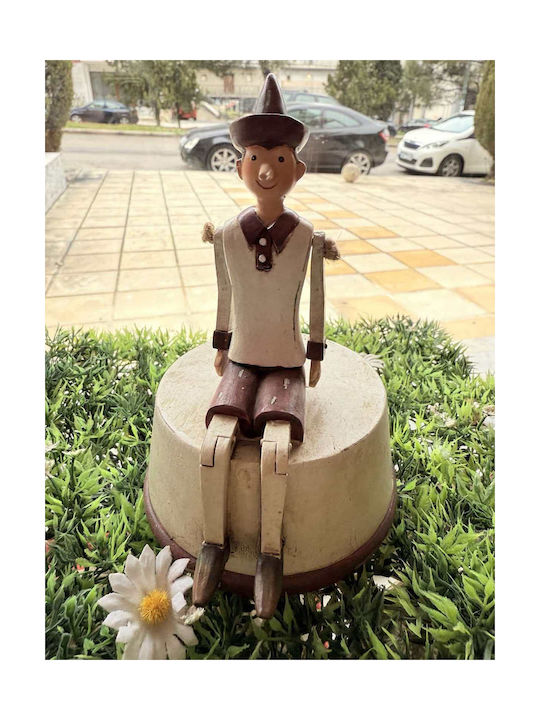 JK Home Decoration Διακοσμητικό Αγαλματίδιο από Πλαστικό Πινόκιο Κουρδιστός 15cm