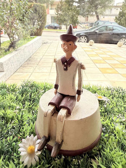 JK Home Decoration Decorative Statuette made of Plastic Pinocchio Wind-up 15cm 1pcs