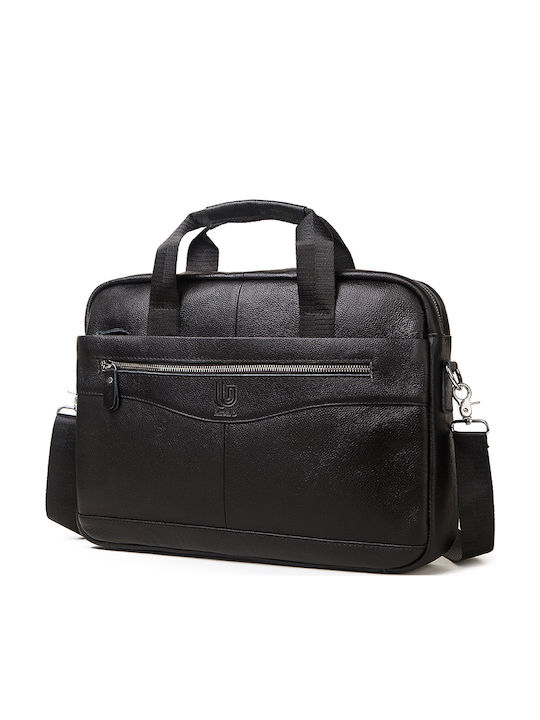 Leather Men's Bag Handbag Black