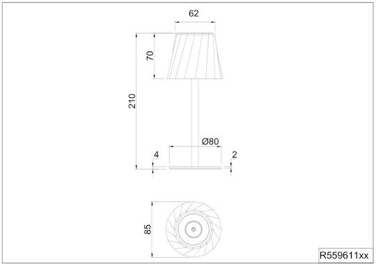 Trio Lighting Μεταλλικό Πορτατίφ LED με Μπεζ Καπέλο και Βάση