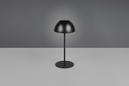 Trio Lighting Kunststoff Tischlampe LED mit Schwarz Schirm und Basis