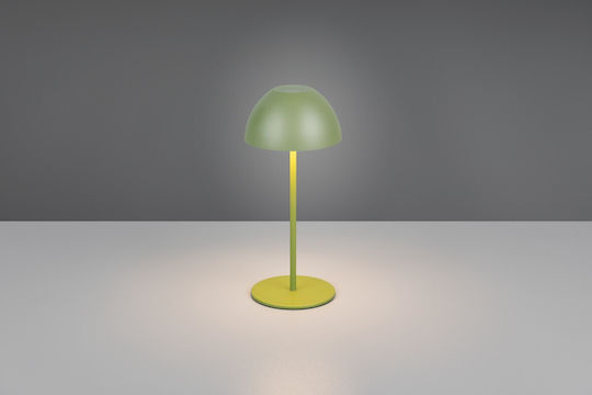 Trio Lighting Plastic Table Lamp LED with Green Shade and Base
