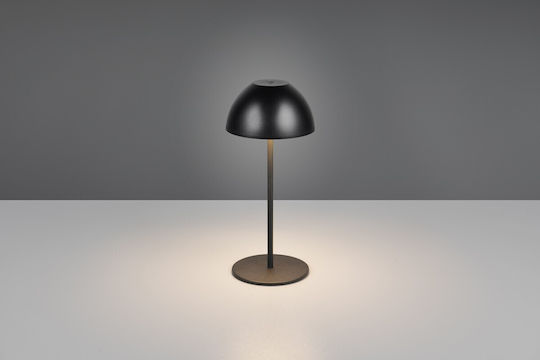 Trio Lighting Kunststoff Tischlampe LED mit Schwarz Schirm und Basis
