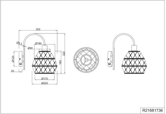 Trio Lighting Φωτιστικό Τοίχου Μαύρο Trio Lighting Φωτιστικό Τοίχου Μαύρο