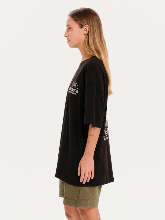 Oasis Resort Γυναικείο Oversized T-shirt Μαύρο