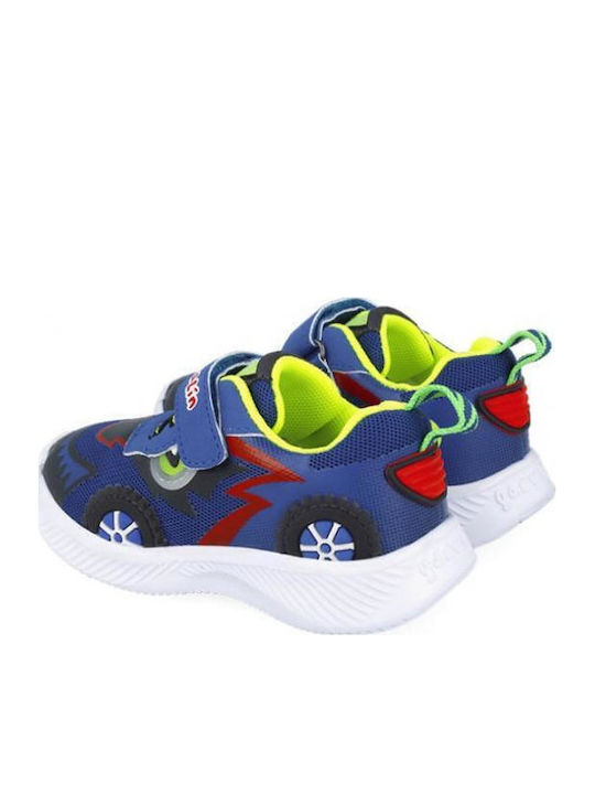 Παιδικά Sneakers με Σκρατς & Φωτάκια Μπλε