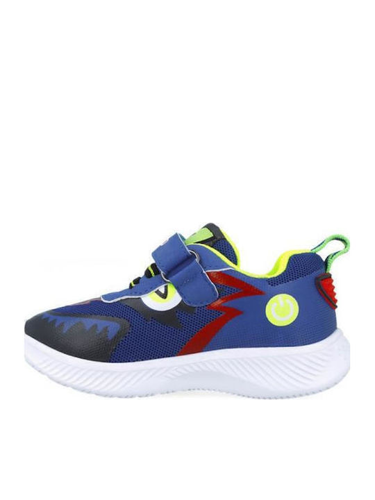 Παιδικά Sneakers με Σκρατς & Φωτάκια Μπλε