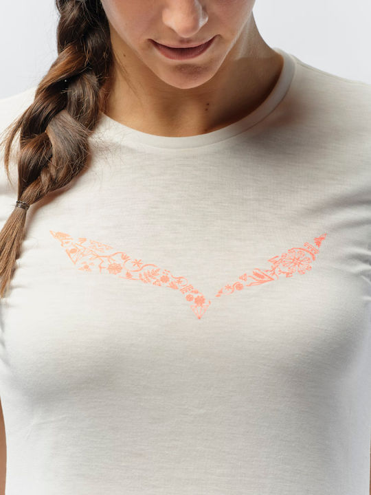 Solidlogo Γυναικείο T-shirt Πεζοπορίας Fast Drying Λευκό