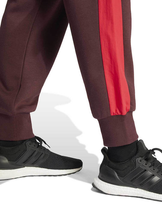 Essentials Colorblock Παντελόνι Φόρμας με Λάστιχο Red