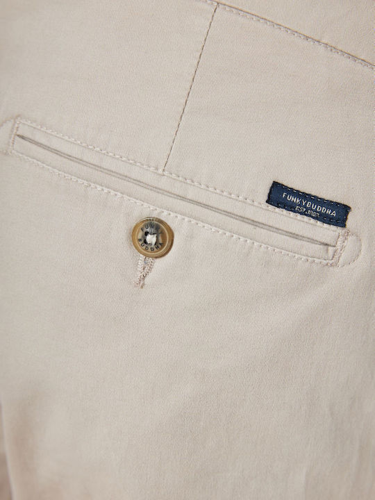 Trousers Chino Elastic in Regular Fit Grey Pagou