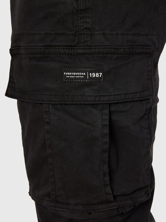 Trousers Cargo Elastic in Regular Fit Black