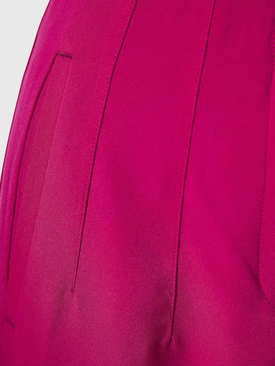 Damen Stoff Hose in Lockere Passform Burgundisch