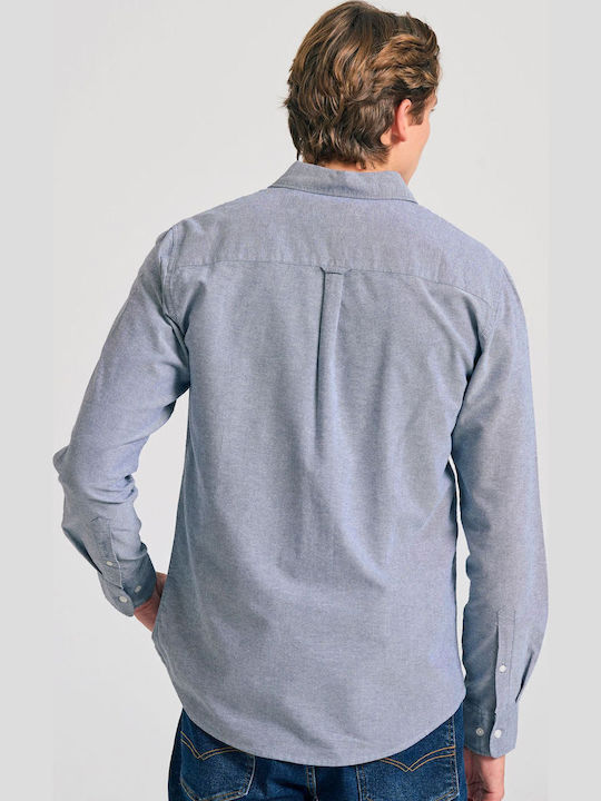 Long-sleeved Cotton Shirt Navy Mel
