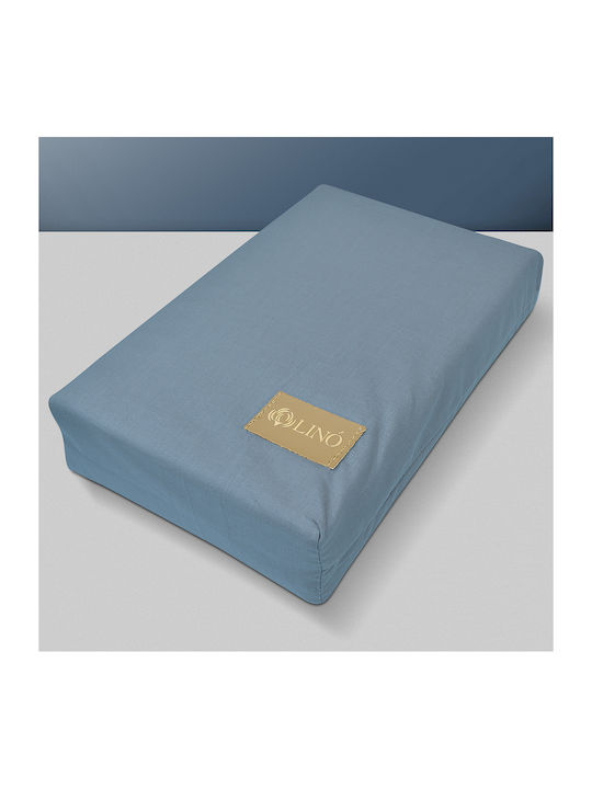 Lino Home Sheet Sets Queen with Elastic 160x200+32cm. Moderna Blue 4pcs