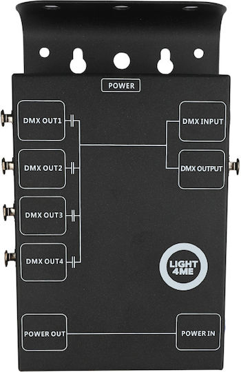 Light4me Xsplit 4 DMX Signal Distributor Splitter 4-Channel Mounting Bracket DMX Splitter 1 x 4