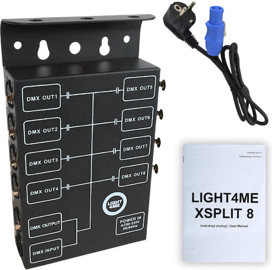 Light4me Xsplit 8 Dmx Signal Distributor Splitter 8-channel Mounting Bracket Dmx Splitter 1 X 8