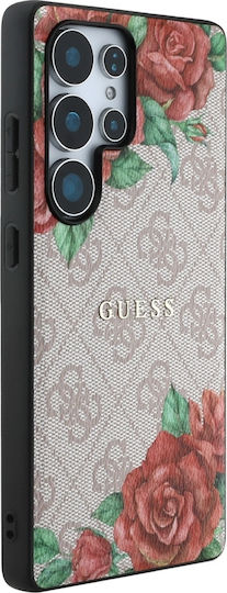 Guess Flowers Umschlag Rückseite Leder Rosa (Galaxy S25 Ultra,Samsung S25 Ultra)