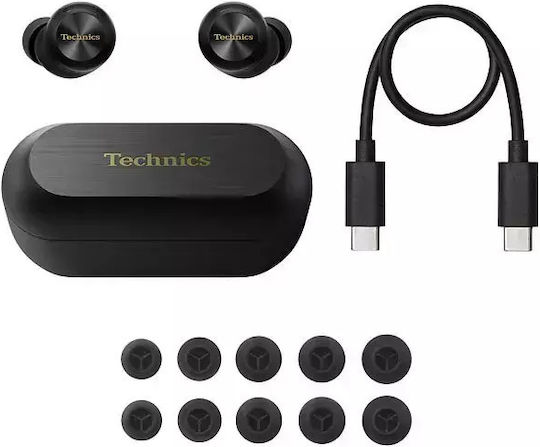 Technics EAH-AZ100 In-ear Bluetooth Handsfree Earphones with Sweat Resistance and Charging Case Black