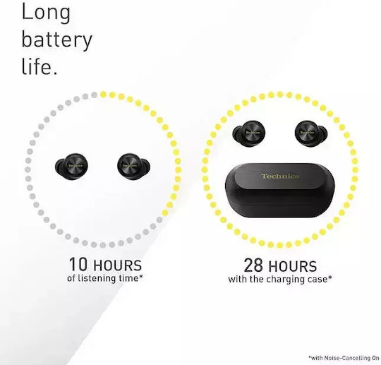 Technics EAH-AZ100 In-ear Bluetooth Handsfree Earphones with Sweat Resistance and Charging Case Black