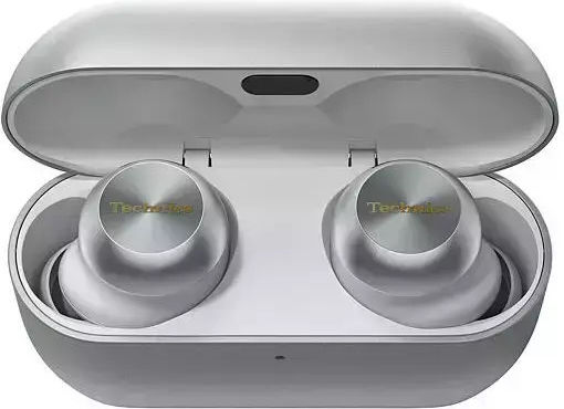 Technics EAH-AZ100 In-Ear Bluetooth-Freisprecheinrichtung Kopfhörer mit Schweißresistenz und Ladeetui Silber