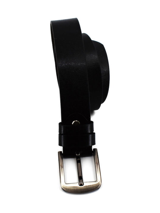 Breit Herren Gürtel Leder Schwarz
