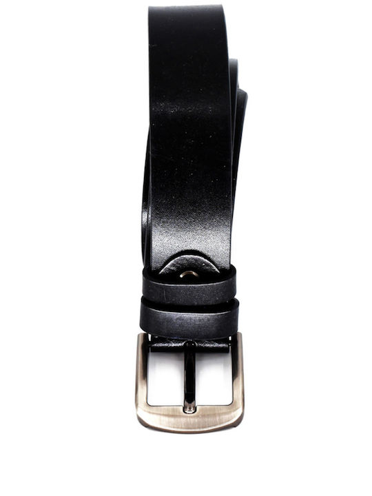 Breit Herren Gürtel Leder Schwarz