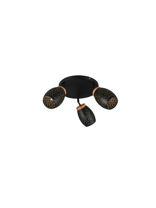 Trio Lighting Dreifach Spot in Schwarz Farbe