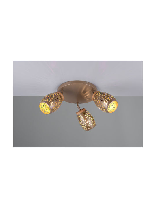 Trio Lighting Dreifach Spot in Braun Farbe