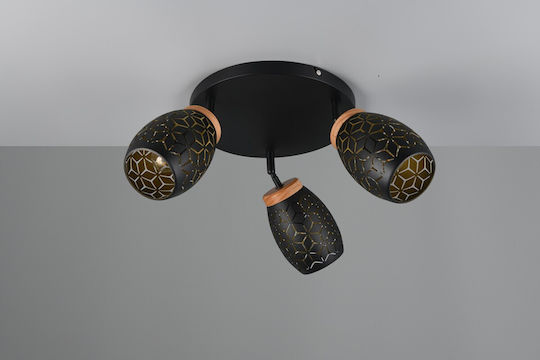 Trio Lighting Dreifach Spot in Schwarz Farbe