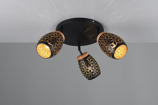 Trio Lighting Dreifach Spot in Schwarz Farbe