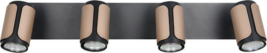 Trio Lighting Σποτ με 4 Φώτα σε Καφέ Χρώμα