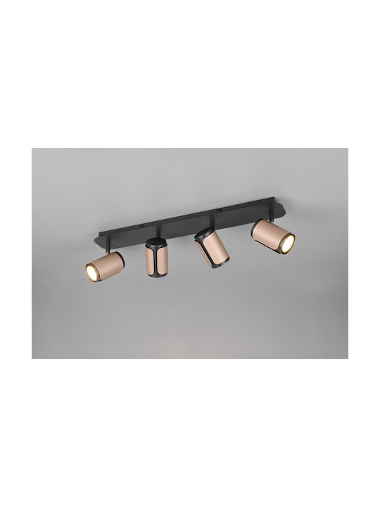 Trio Lighting Spot cu 4 Lumini în Culoare Maro