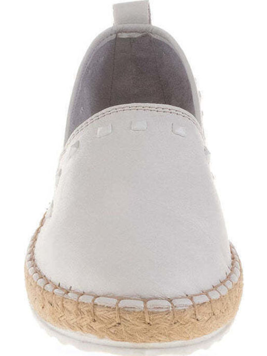 Women's Leather Espadrilles White