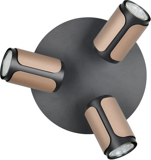 Trio Lighting Τριπλό Σποτ σε Καφέ Χρώμα
