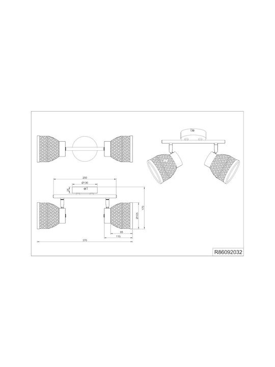 Trio Lighting Dublu Spot în Culoare Negru