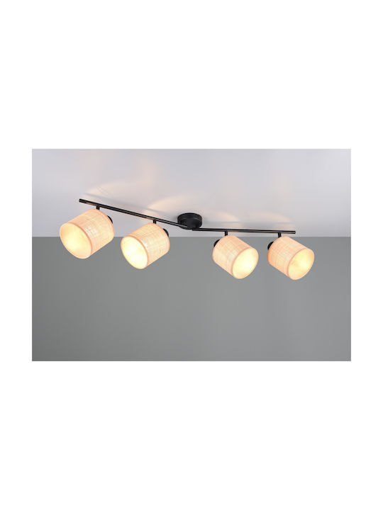 Trio Lighting Σποτ με 4 Φώτα σε Μαύρο Χρώμα