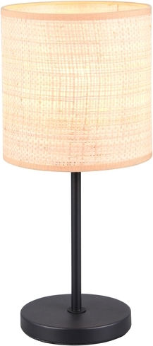Trio Lighting Μεταλλικό Πορτατίφ με Μπεζ Καπέλο και Μαύρη Βάση