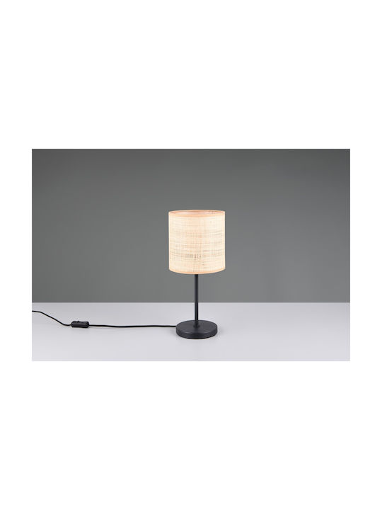 Trio Lighting Μεταλλικό Πορτατίφ με Μπεζ Καπέλο και Μαύρη Βάση
