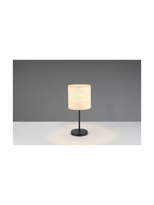 Trio Lighting Μεταλλικό Πορτατίφ με Μπεζ Καπέλο και Μαύρη Βάση