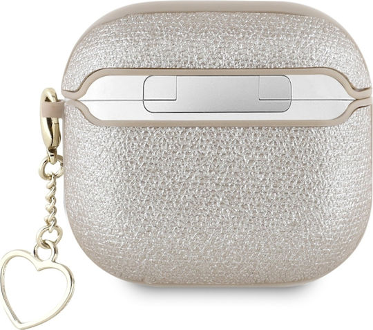 Guess Charm Hülle Kunststoff in Gold Farbe für Apple AirPods 4