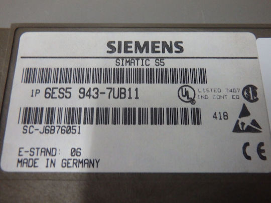 Siemens Simatic S5 Industrial Facilities Accessories 6ES59437UB11