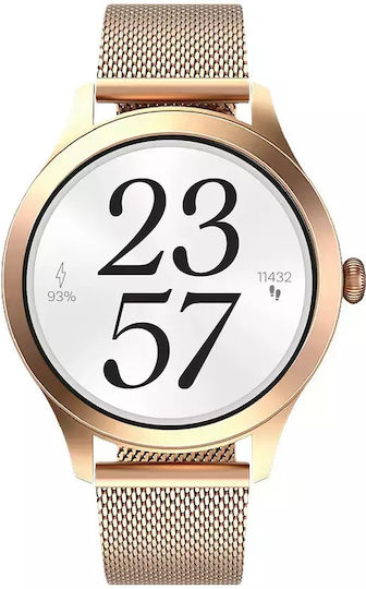 MaxCom FW44 2 Stainless Steel 46mm Smartwatch με SIM και Παλμογράφο (Χρυσό)