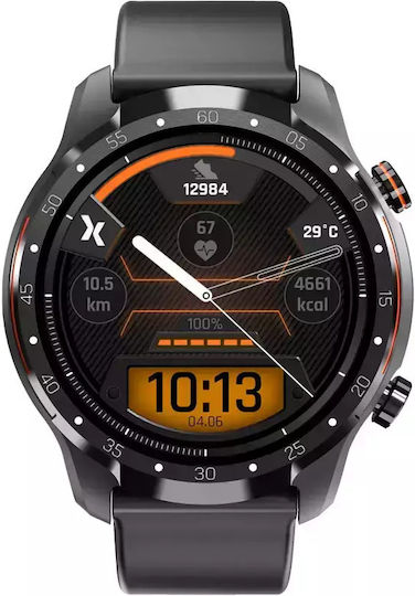 MaxCom FW01 Uran Edelstahl 48mm Smartwatch mit Pulsmesser (Schwarz)