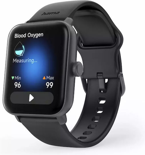 HAMA 6010 49mm Smartwatch with Heart Rate Monitor (Black)