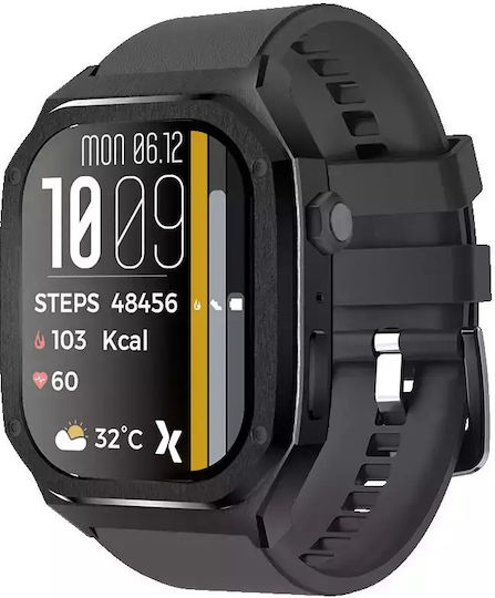 MaxCom FW65 Iron S 55mm Smartwatch with Heart Rate Monitor (Black)